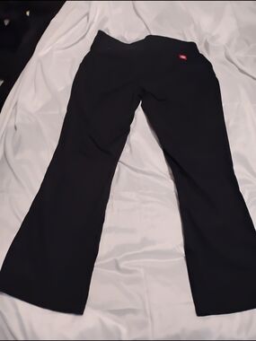 Dickies Black Work Pants with Red Logo Patch